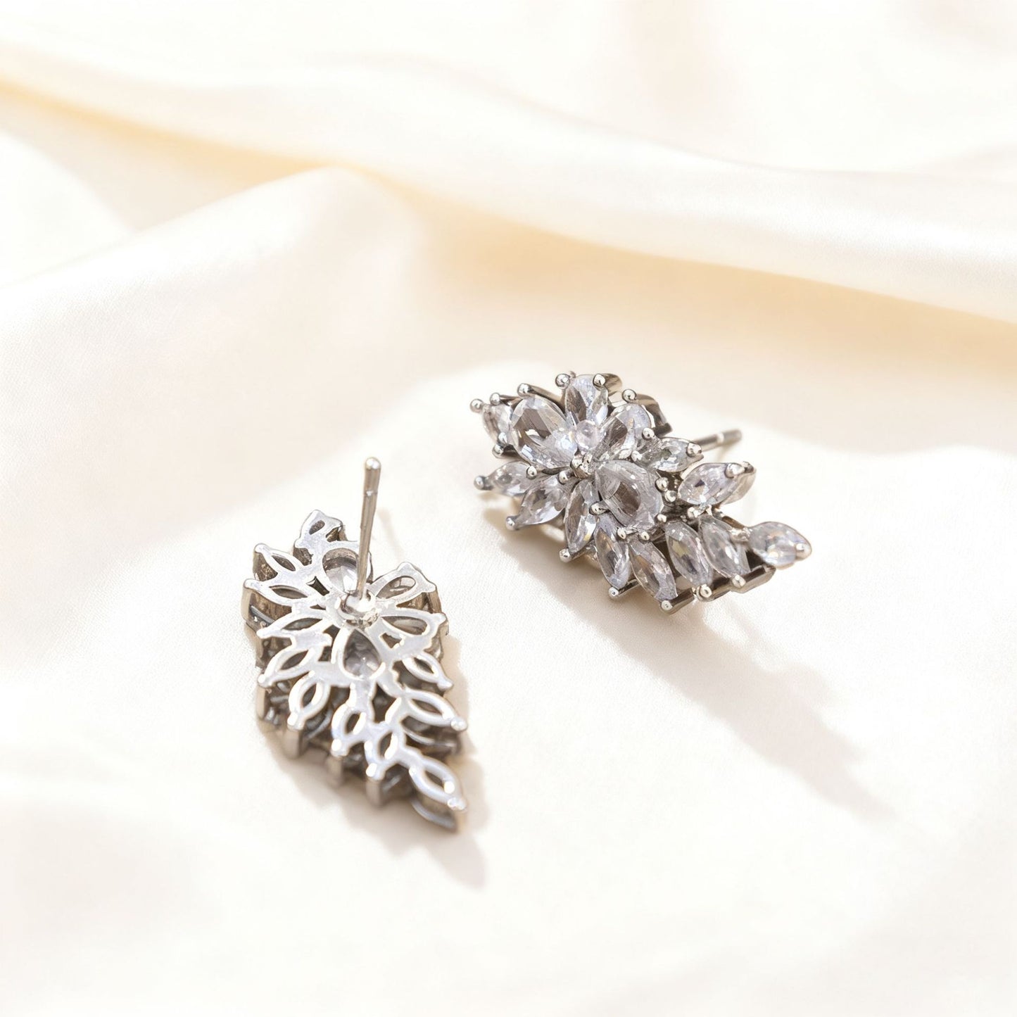 Zircon Leaf Earrings For Women