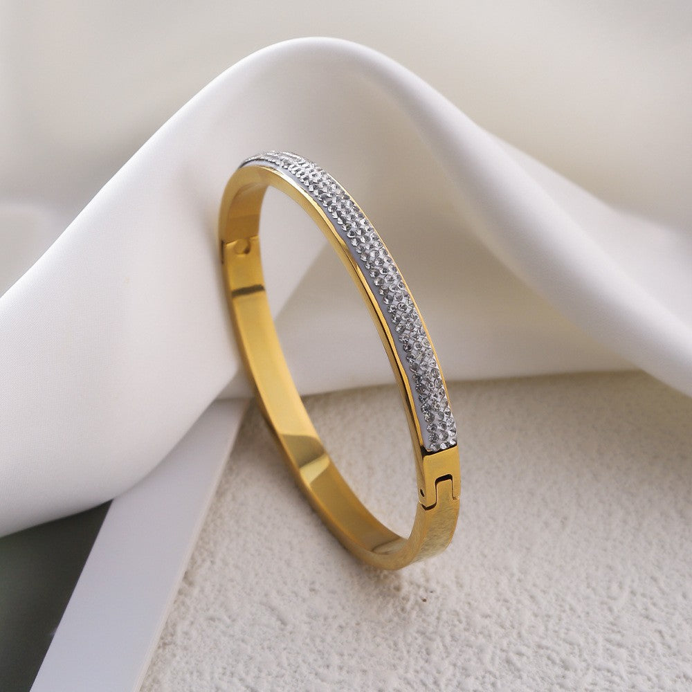 Diamond-studded Open Bracelet For Women